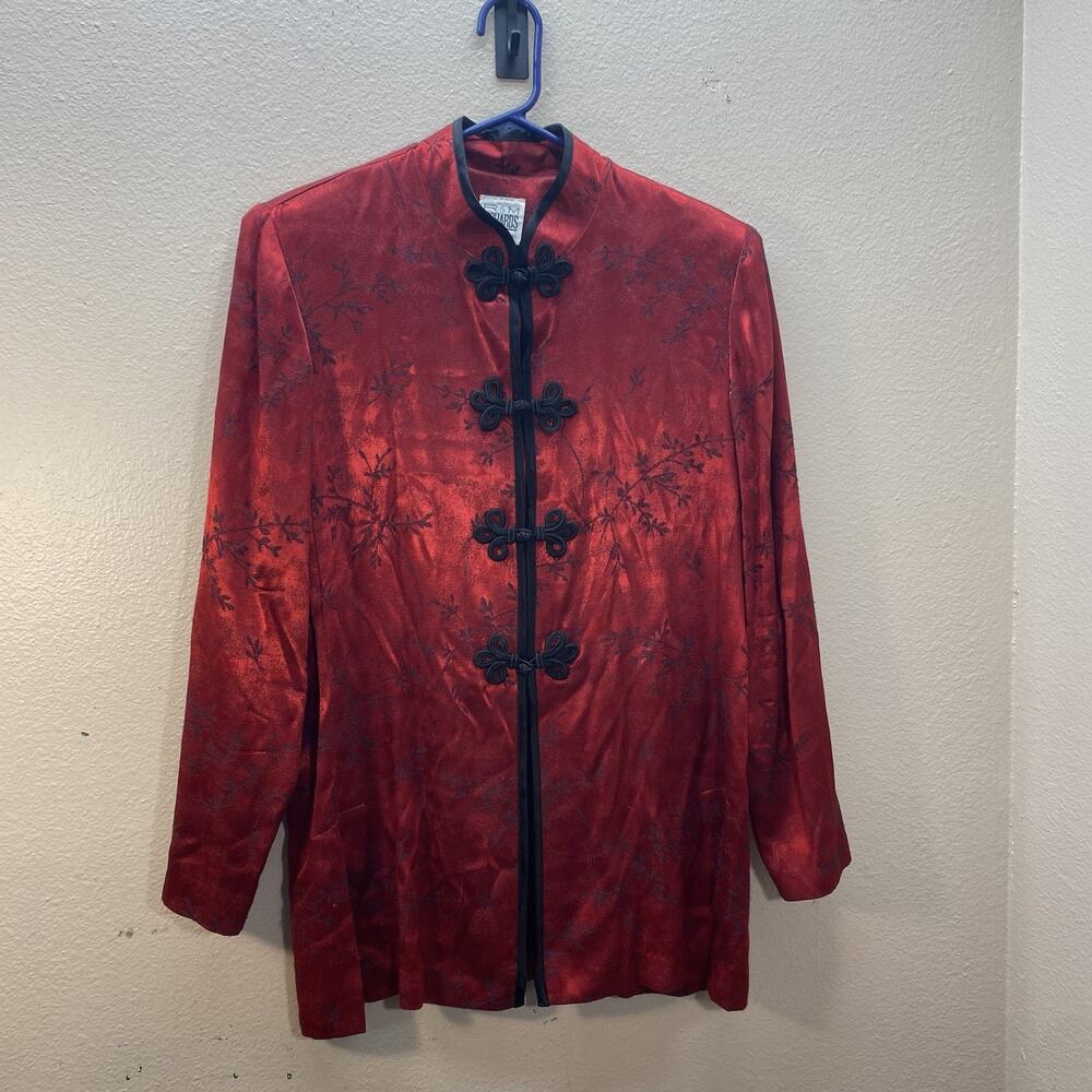 R&M Richards Karen Kwong Vintage Kimono‎ Jacket Duster Frog Oriental Asian SZ 12